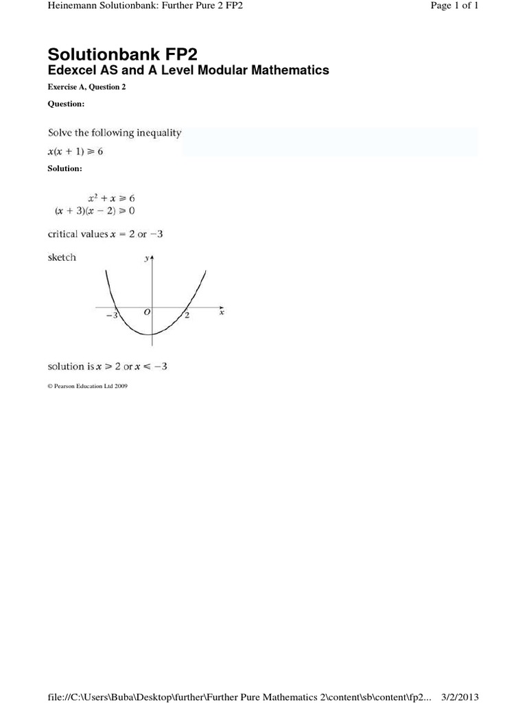 Solutionbank FP2: Edexcel AS and A Level Modular Mathematics | PDF ...
