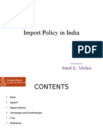 Import Policy in India: Sunil K. Mishra
