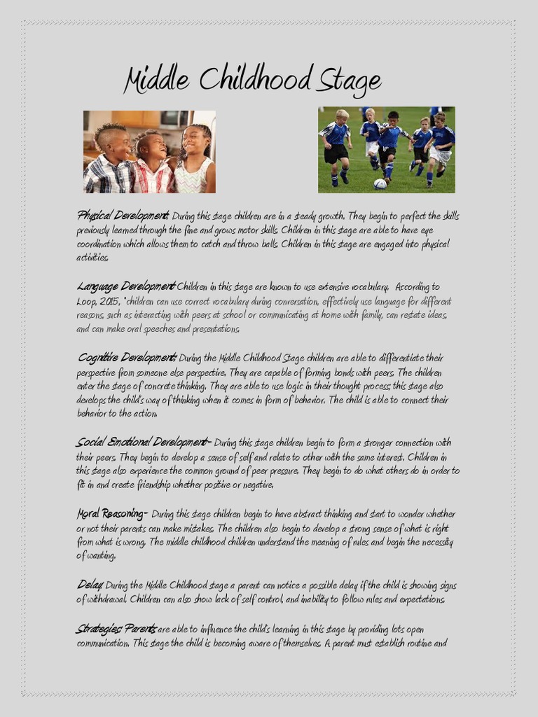 Understanding Middle Childhood Development | PDF | Childhood | Thought