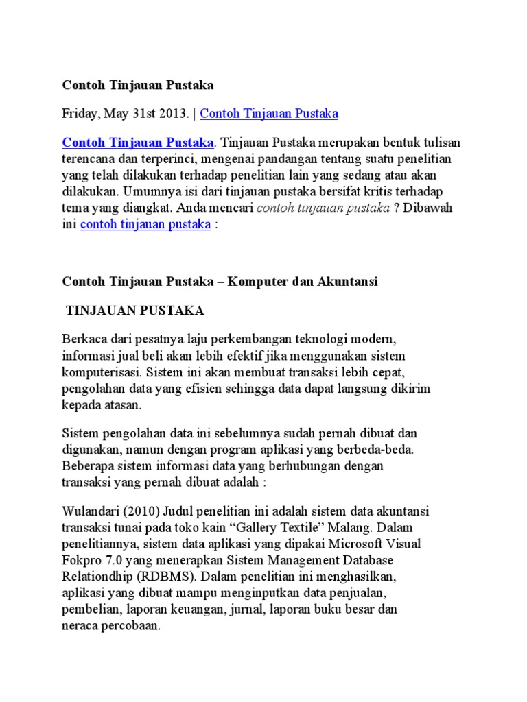 Contoh Tinjauan Pustaka Pdf