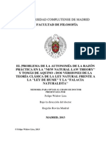 Finnis - Widow, El Problema de La Autonomía de La Razón Práctica en La New Natural Theory y Tomás de Aquino Frente A La Ley de Hume y La Falacia Naturalista