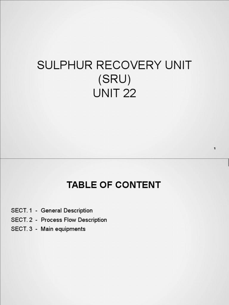 Sulphur Recovery Unit Process Overview | PDF | Chemical Reactor ...