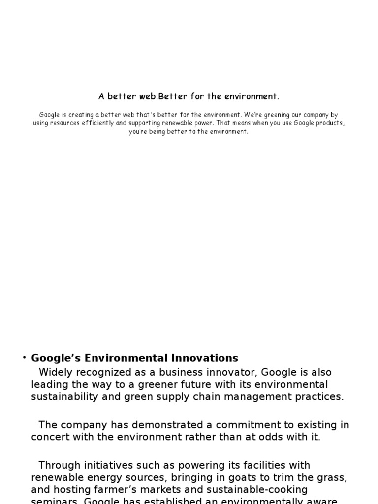 Google’s Commitment to Environmental Sustainability | PDF | Google ...