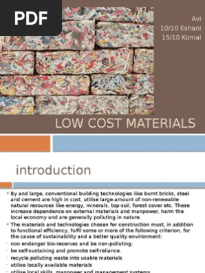 low cost materials