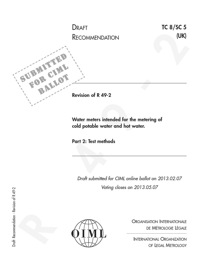 Draft OIML R 49-2 - ISO 4064-2 - 2013 | Download Free PDF ...