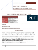 Z399 Intelligence Analytics: Indiana University, Bloomington Soic, Department of Information and Library Science