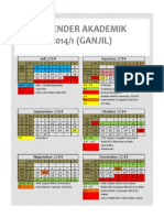 Kalender Akademik 2014/1 (GANJIL) : Juli 2014 Agustus 2014