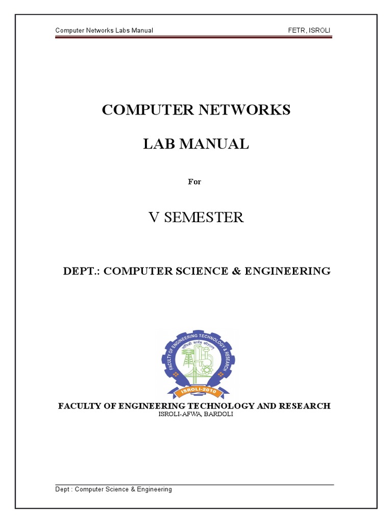 Computer Networks Lab Manual: V Semester | PDF | Cryptography | Key
