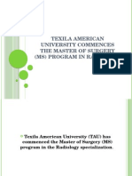 Texila American University Commences The Master of Surgery (MS) Program in Radiology