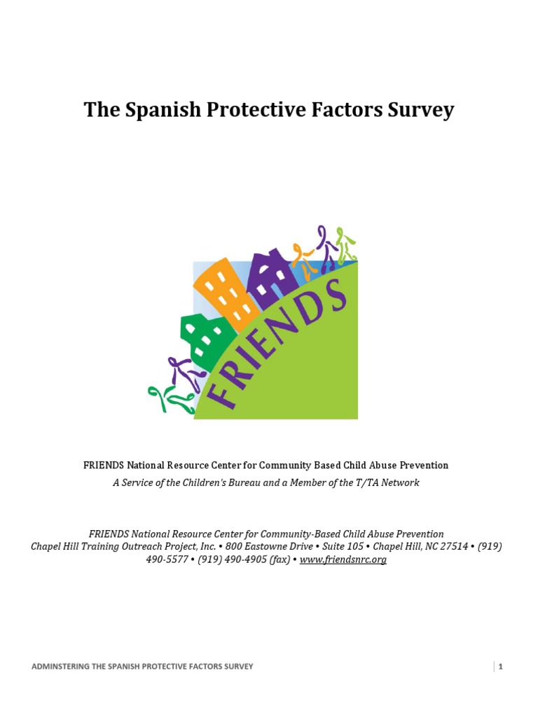 Protective Factors Survey (Spanish) PDF Survey Methodology Child
