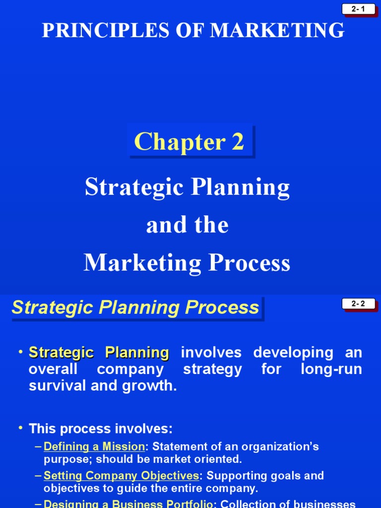 Principles of Marketing: Strategic Planning and The Marketing Process ...