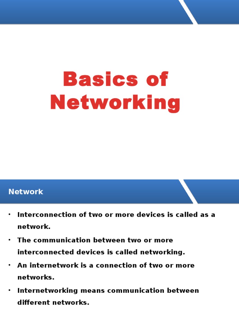 Basics of Networking PDF Network Switch Network Topology
