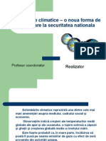 Schimbarile Climatice - o Noua Forma de Amenintare La Securitatea Nationala