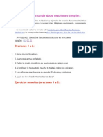 Análisis sintáctico de 12 oraciones simples