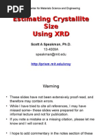 Estimating Crystallite Size Using XRD