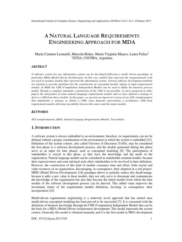 A Natural Language Requirements PDF Conceptual Model