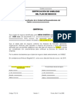 F12-14Certificación de Viabilidad Del Plan de Negocio Plantilla