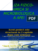 Analiza Fizico-Chimica Si Microbiologica A Apei