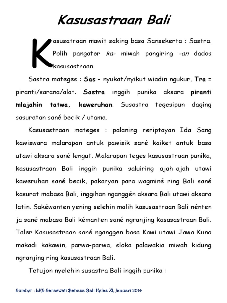 Kesusastraan Bali