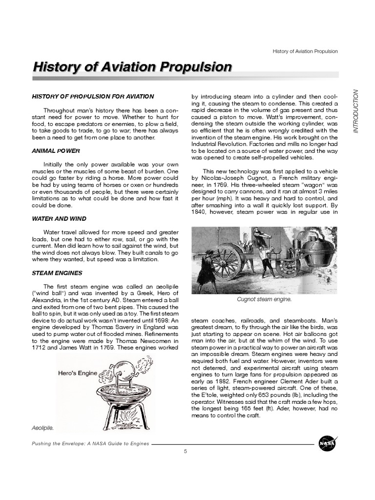 History of Aviation Propulsion Engines | PDF | Steam Engine | Internal ...