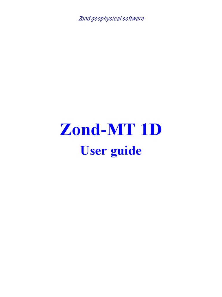 Zond-MT 1D: User Guide | PDF | Contour Line | Logarithm