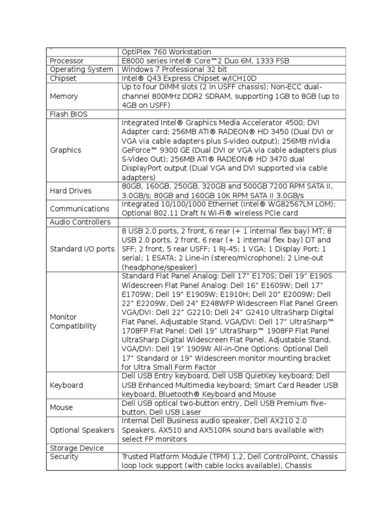 Dell t760 | PDF | Computers