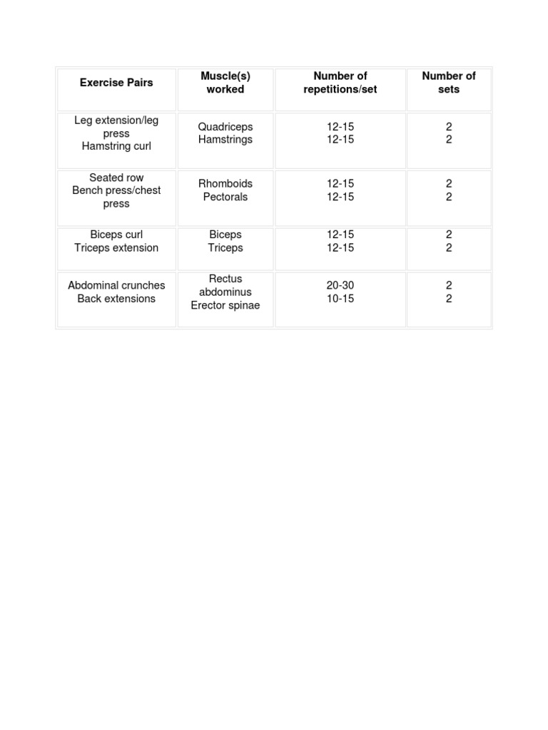 Beginner's Workout Routine | PDF | Sports & Recreation | Teaching ...