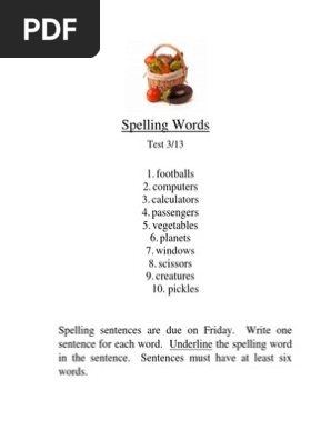 spelling words 3-13