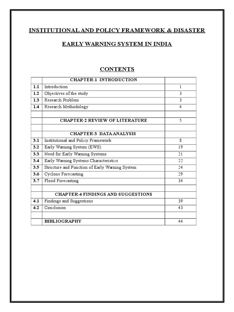 Disaster Early Warning System in India Emergency Management Hazards