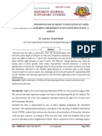 Challenges For Implementation of Right To Education Act (Rte) For Children With Hearing Impairment in Inclusive Education - A Survey