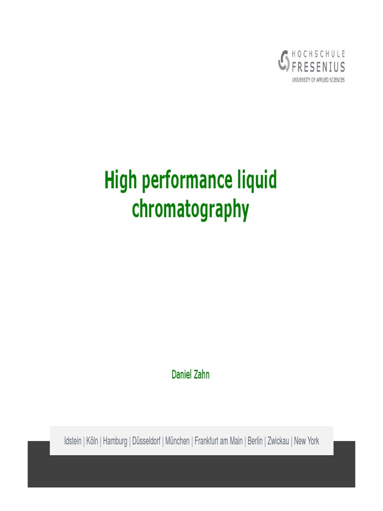 High Performance Liquid Chromatography PDF Chromatography High
