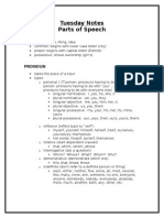 Parts of Speech Notes