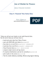 Application of Matlab For Finance: Imperial College London