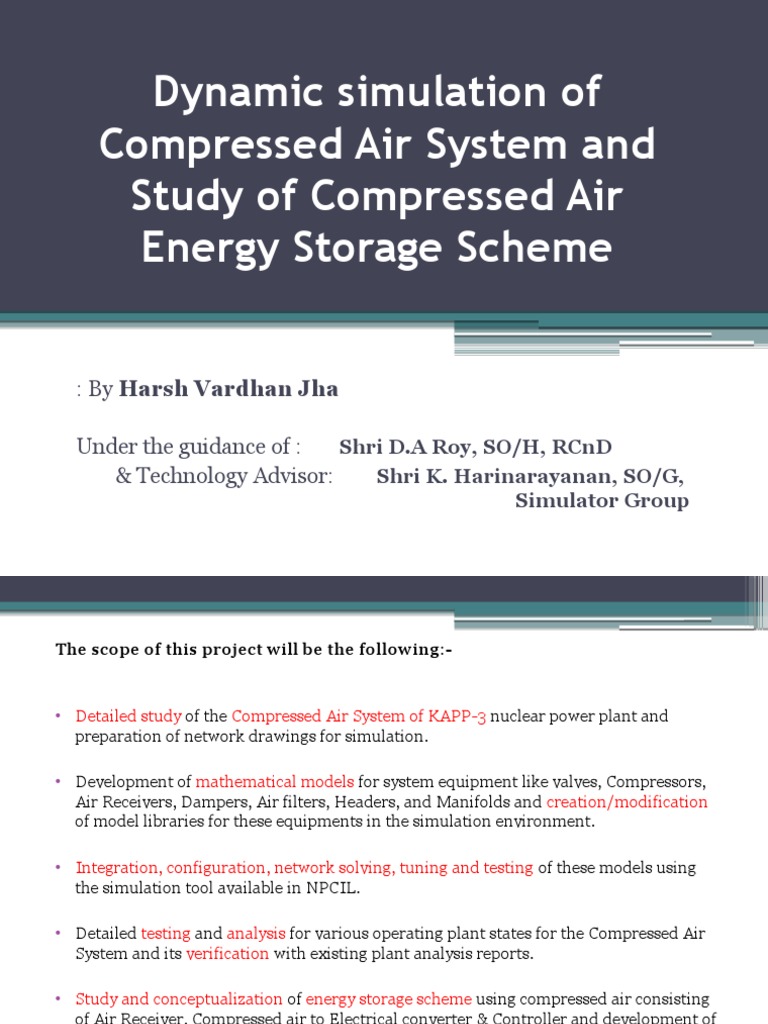 Dynamic Simulation of Compressed Air System and Study of Compressed Air ...