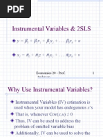 Instrumental Variables & 2SLS: y + X + X + - . - X + U X + Z+ X + - . - X + V