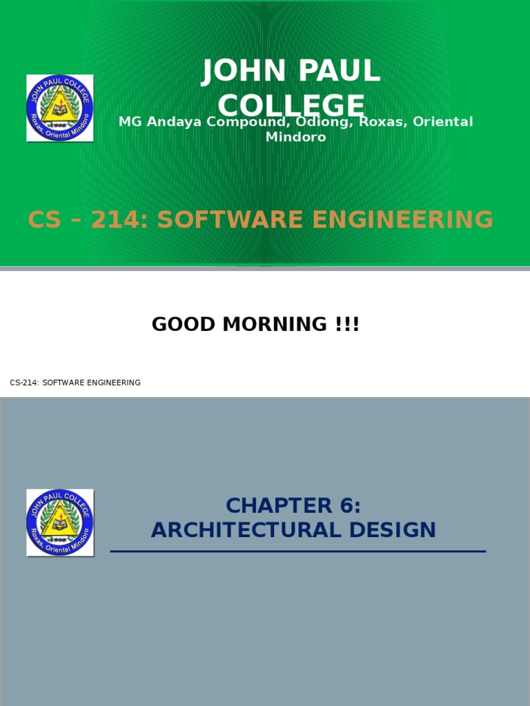 CS 214 - Chapter 6: Architectural Design | PDF | Model–View–Controller ...