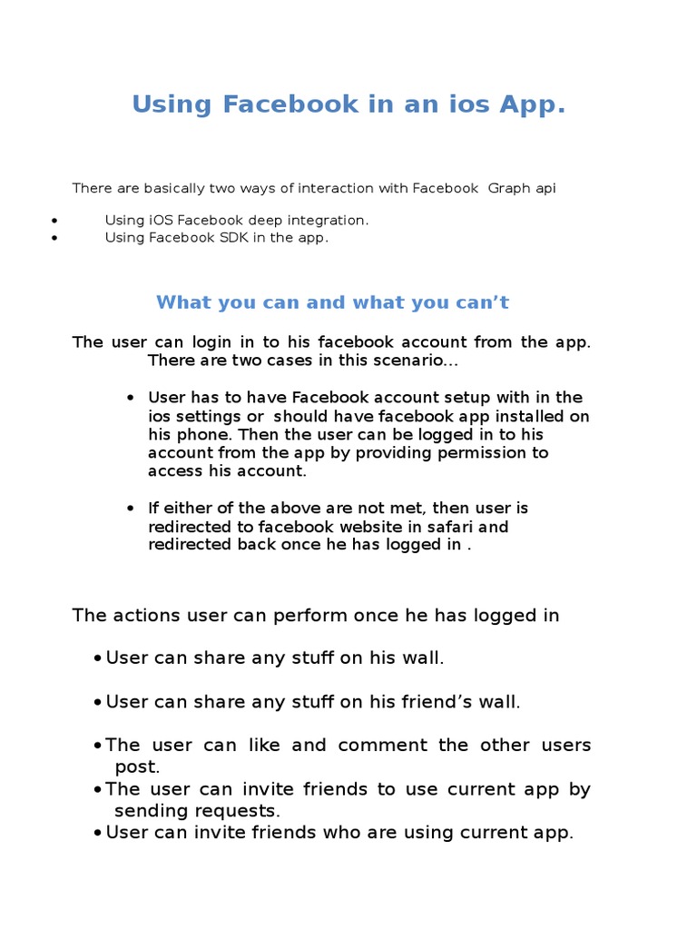 Facebook API Integration in iOS Apps | PDF | Career & Growth | Computers