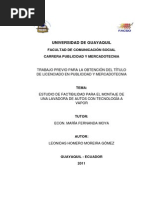 Tesis Lavadora de Auto Con Tecnologia a Vapor New