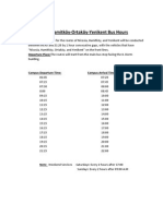 Nicosia-Hamitköy-Ortaköy-Yenikent Bus Hours