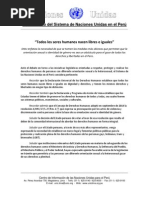 Naciones Unidas - Que LTGB Gocen de Todos Sus Derechos en Perú