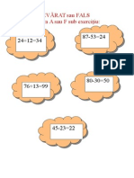 Fisa de Lucru Matematica - Adevarat Sau Fals