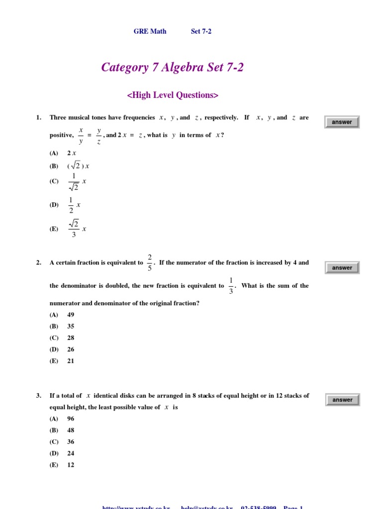 GRE Math 강좌 | PDF
