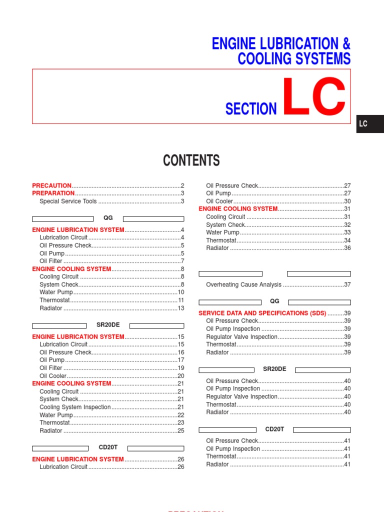 Engine Lubrication & Cooling Systems Section | PDF | Thermostat | Valve