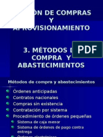 Métodos de compra y abastecimiento en la gestión