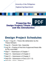 Preparing The Design Project/Thesis Proposal and The Introduction