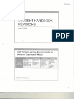 student handbook revisions