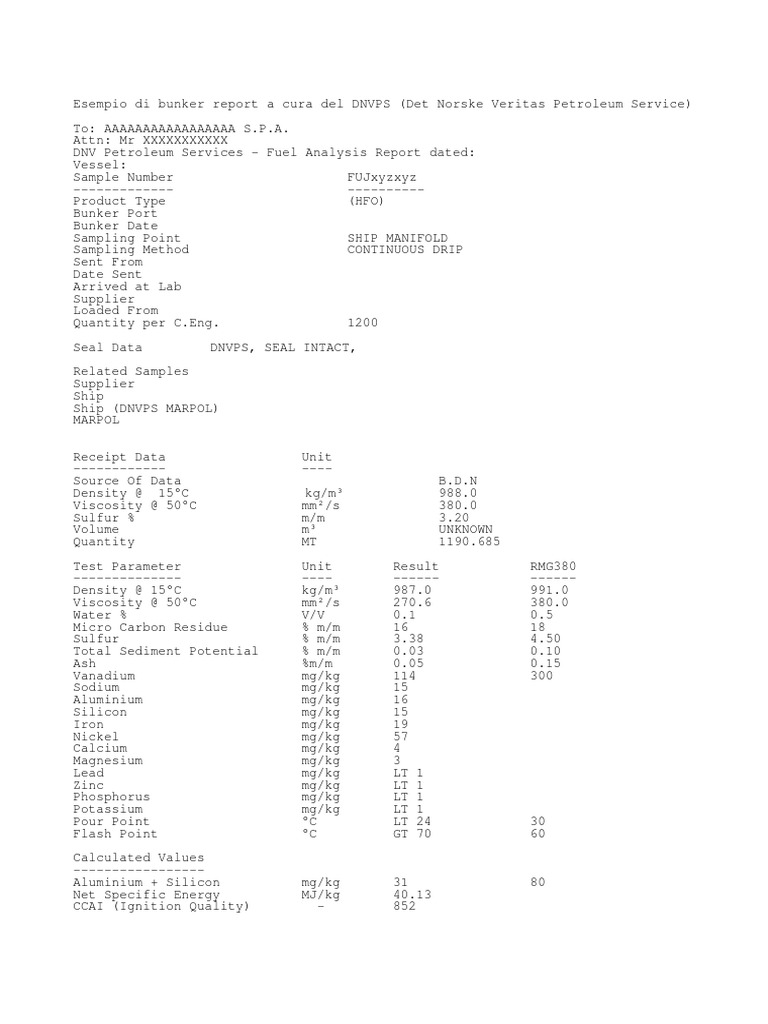 Fuel Oil Analysis Report for Vessel | PDF | Technology & Engineering