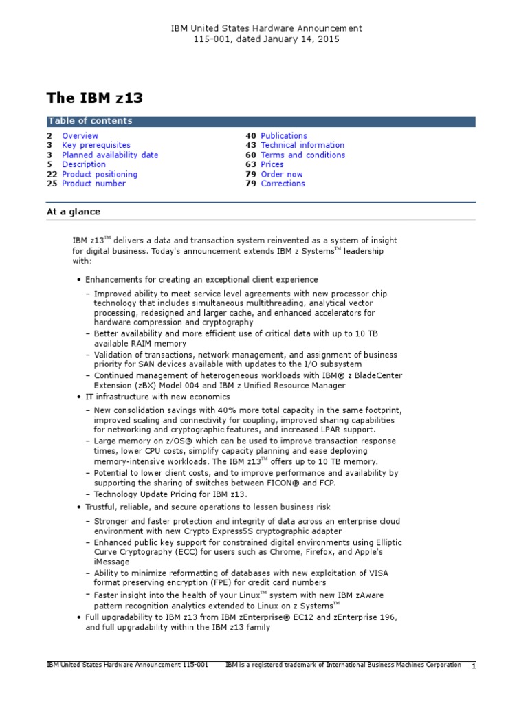 The IBM z13 | PDF | Operating System | Central Processing Unit