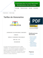 Tarifas de Honorarios - 2013 © Conalbos
