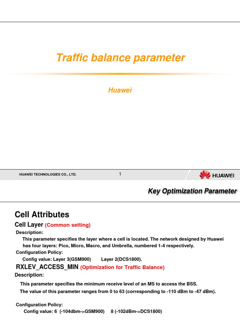 Huawei Traffic Balance Optimization Guide | PDF | Mobile Technology ...